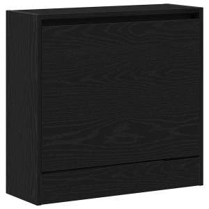 vidaXL Schuhschrank in Schwarz Eiche Optik, 60x21x57 cm, aus Holzwerkstoff.