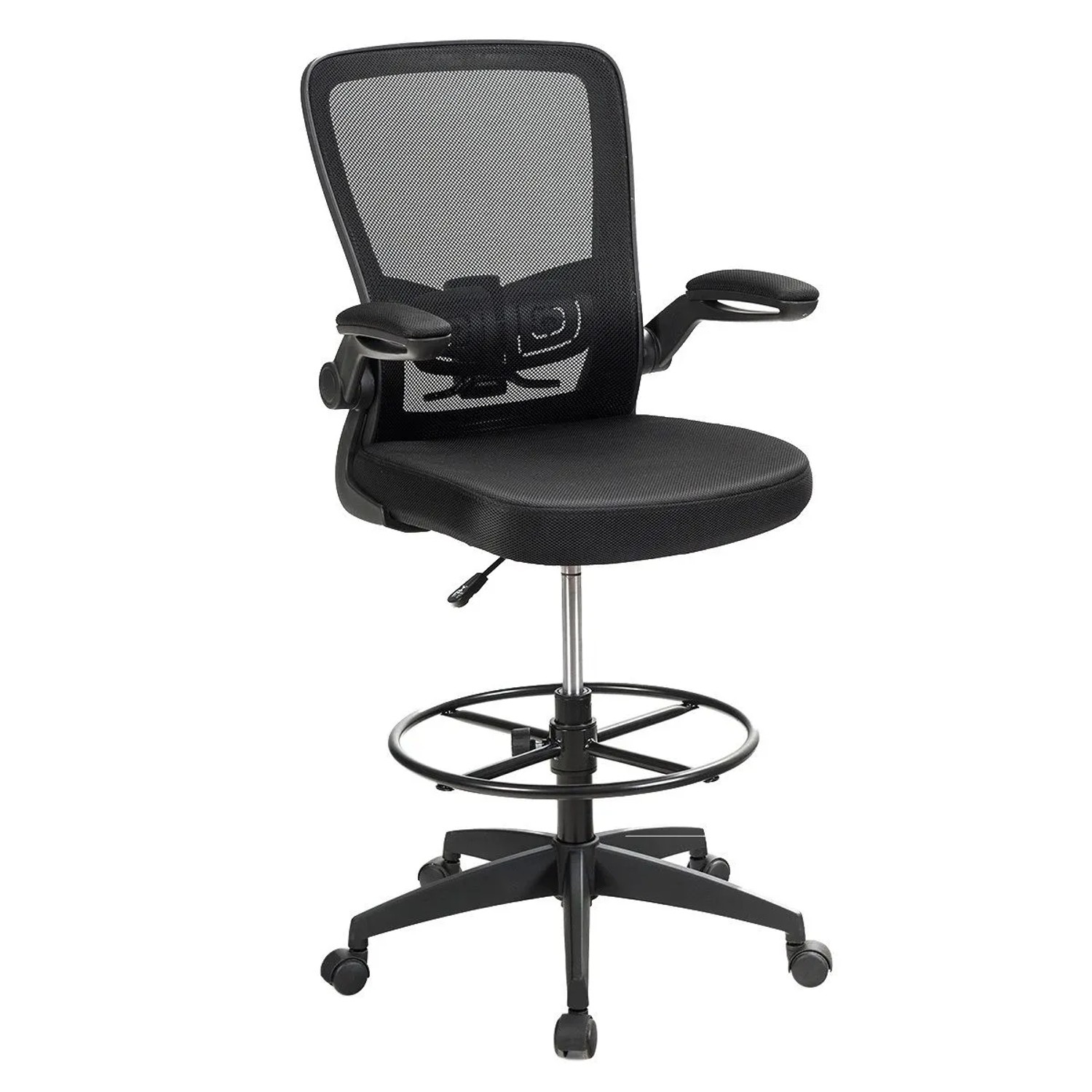 Costway Arbeitsstuhl mit Hochklappbaren Armlehnen 55-75 cm günstig online kaufen