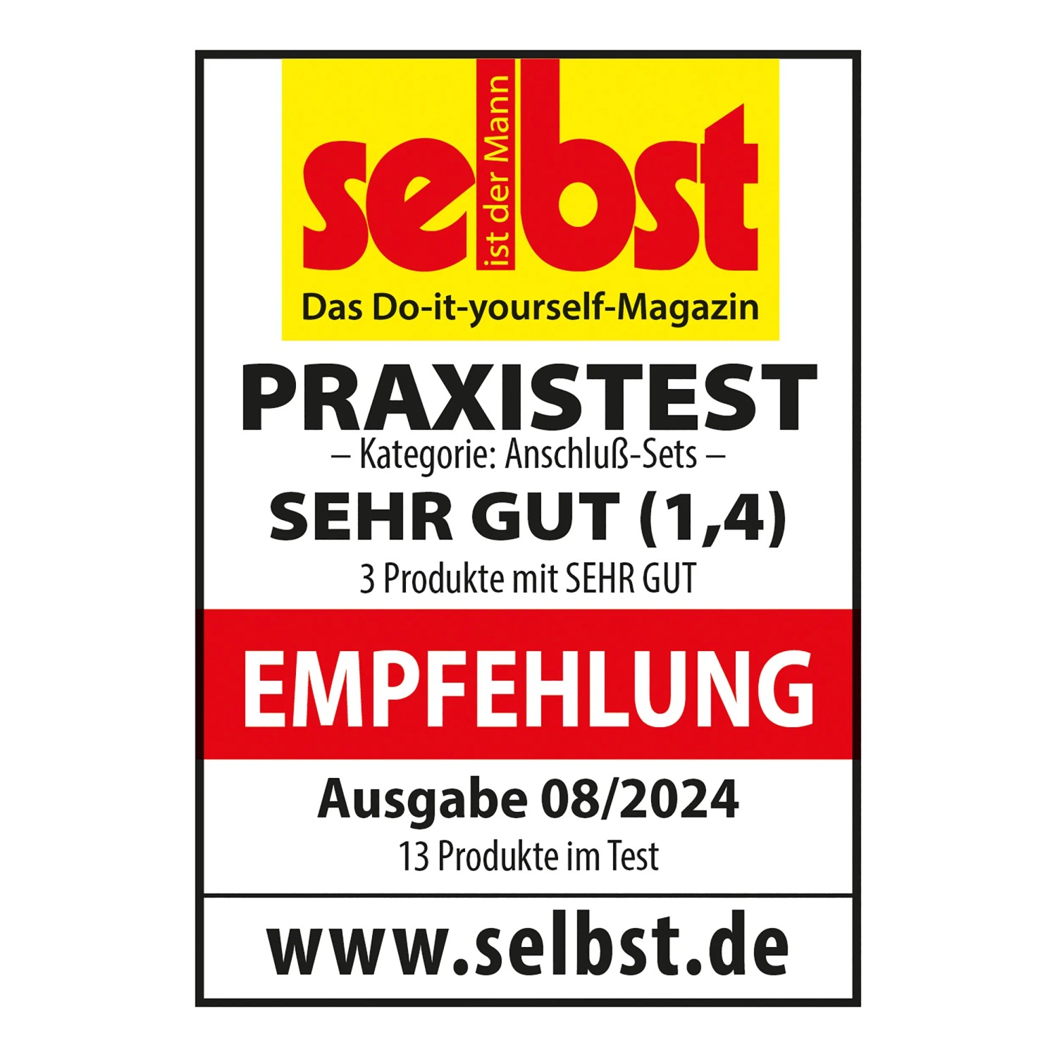Testurteil "sehr gut" für LUX-TOOLS Reinigungsspritz-Set, 4-teilig. Empfehlung von "selbst ist der Mann".