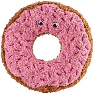 Rosa Hunter Hundespielzeug Donut Belem, 16 cm, aus Plüsch mit Augen.