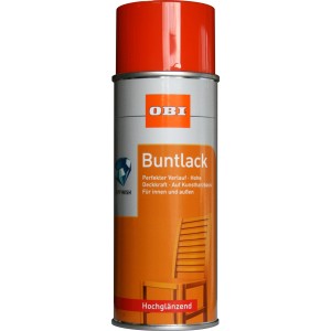 OBI Buntlack Spray Reinorange hochglänzend, 400ml Dose.