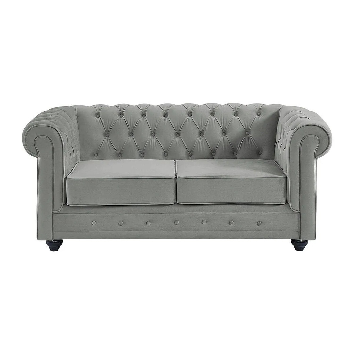 Vente-unique Sofa Ohne Schlafmöglichkeit Chesterfield Hellgrau 165 cm
