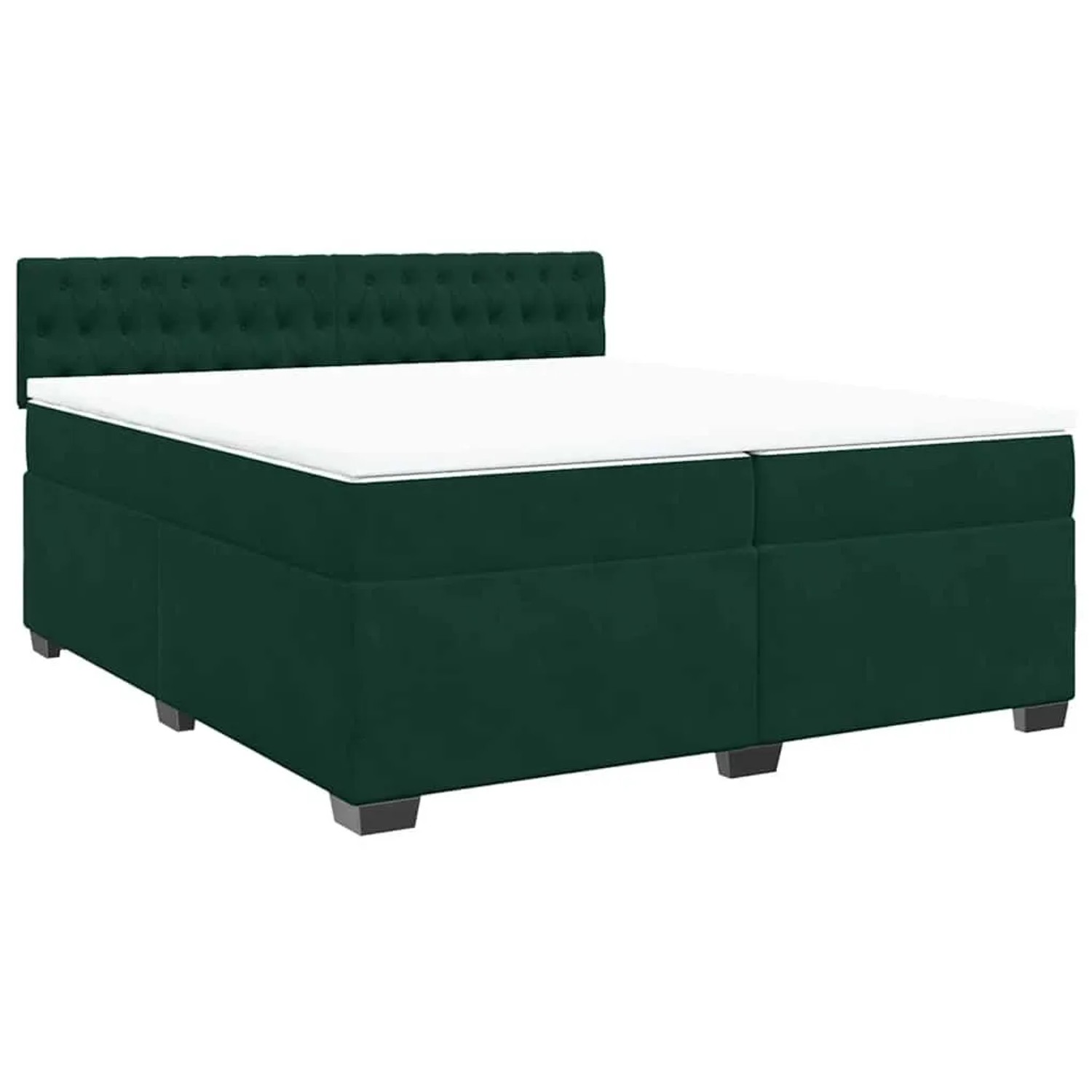 vidaXL Boxspringbett mit Matratze Dunkelgrün 200x200 cm Samt 3288711 günstig online kaufen