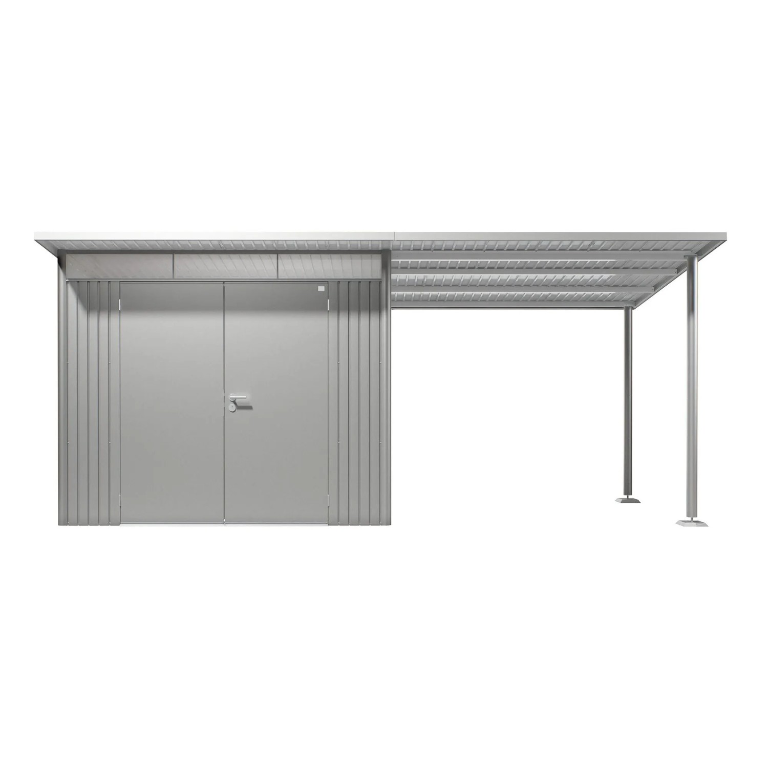 Biohort Seitendach für AvantGarde Gerätehaus A1/A5, Gr. L, Silber-Metallic