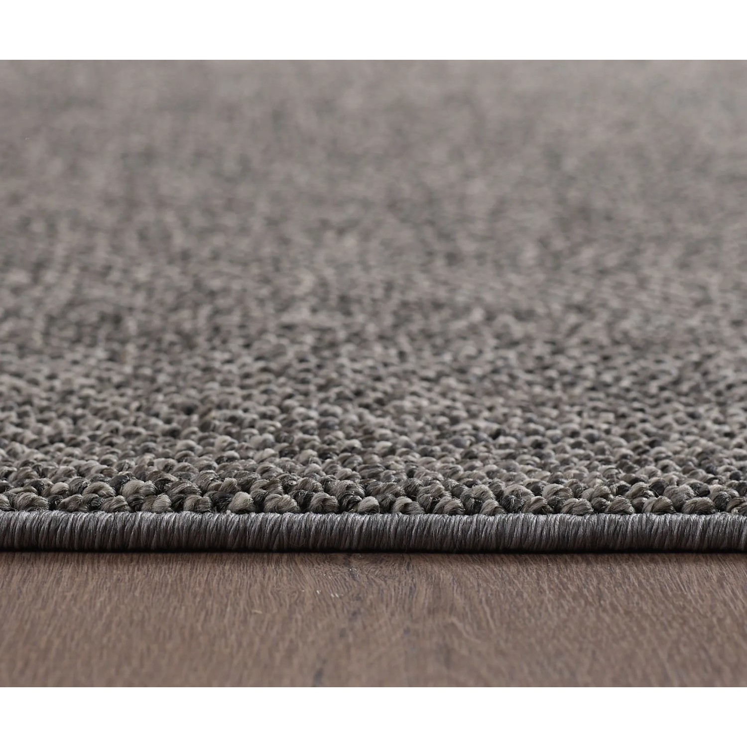 Detailansicht: Ayyildiz Kurzflorteppich Loom 4300, grau meliert, robuste Schlingenstruktur.