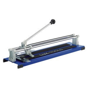 LUX Fliesenschneider FSM-400 Classic, blau, mit Moosgummiunterlage und Anschlagwinkel.