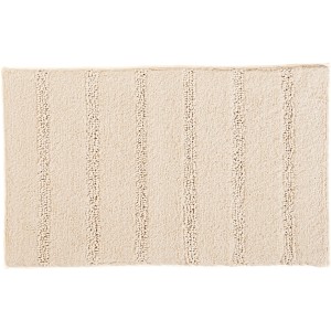 Beiger Kleine Wolke Badteppich Monrovia (100x60 cm) mit Streifenmuster.