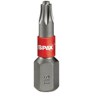 Spax Bit T-Star plus T 15 für Schrauben mit T-Star Aufnahme. Farbe: Grau/Rot.