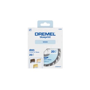 Dremel Holz-Kreissägeblatt CS500, Ø 85 mm, in weißer Verpackung. Karbidzähne für saubere Schnitte in Holz.