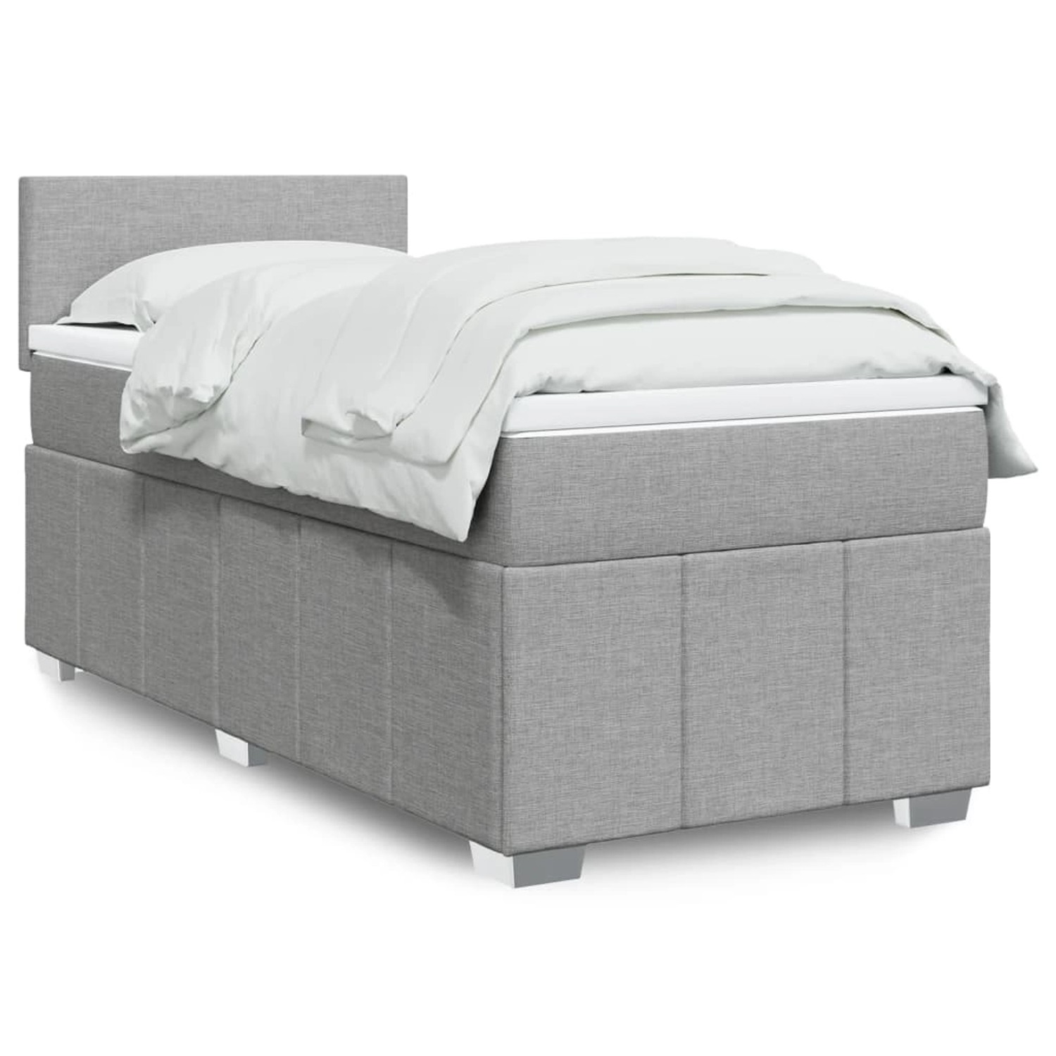 vidaXL Boxspringbett mit Matratze Hellgrau 80x200 cm Stoff 3289188 günstig online kaufen