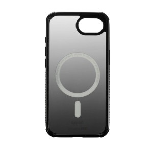 Schwarze Hama Handyhülle Extreme Protect für iPhone 16e/17e. Transparenter Rücken mit MagSafe-Ring und D3O-Schutz.