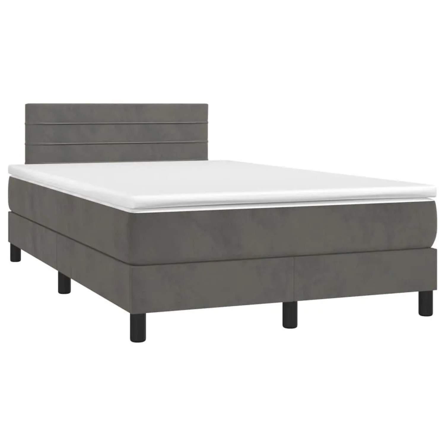vidaXL Boxspringbett mit Matratze Dunkelgrau 120x190 cm Samt 3269844 günstig online kaufen