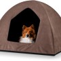 Braune Knuffelwuff Hundehöhle Yucatan Velours XL (105x85x80cm) als gemütlicher Rückzugsort für Hunde.