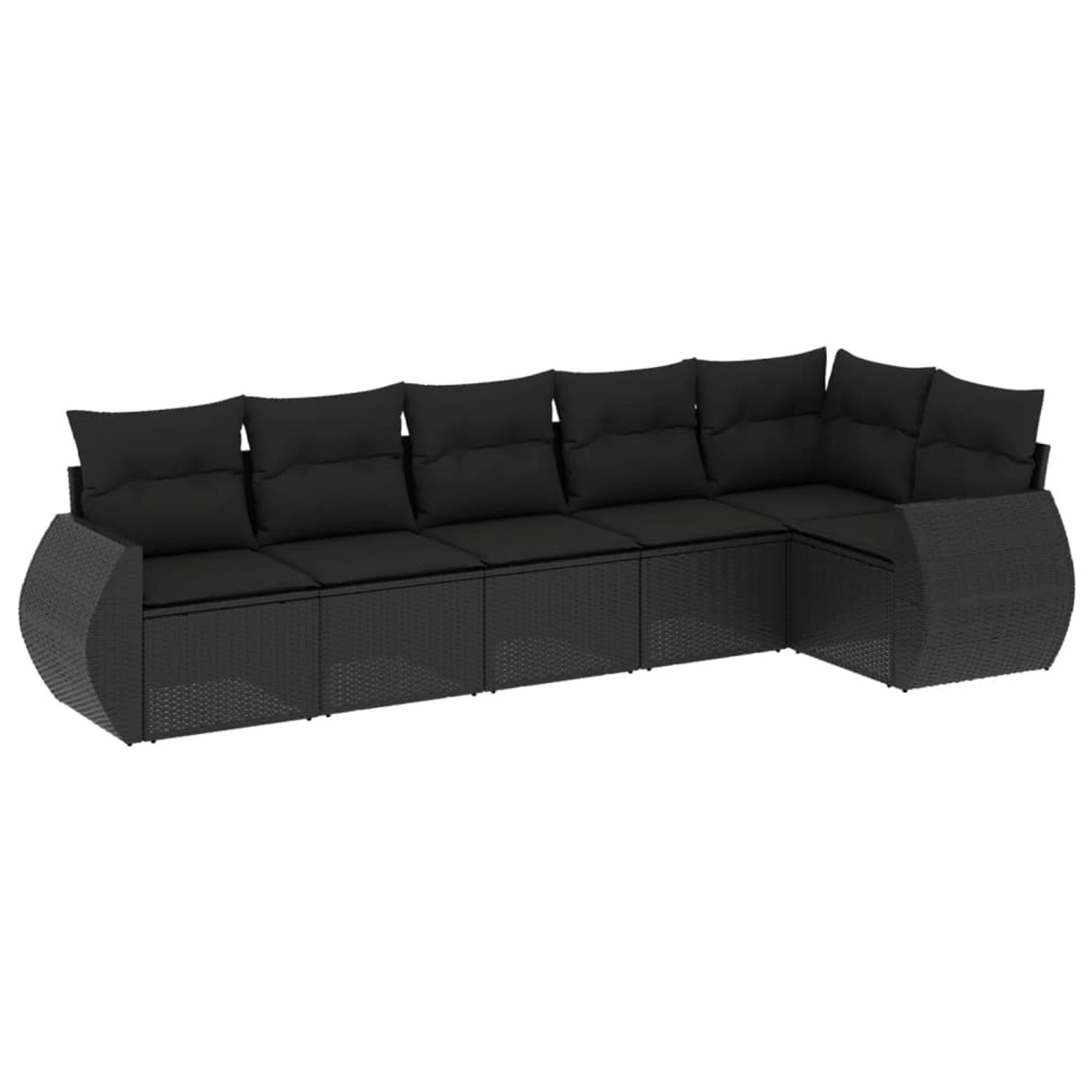 vidaXL 6-Tlg Garten-Sofagarnitur mit Kissen Schwarz Poly Rattan 3221384 günstig online kaufen
