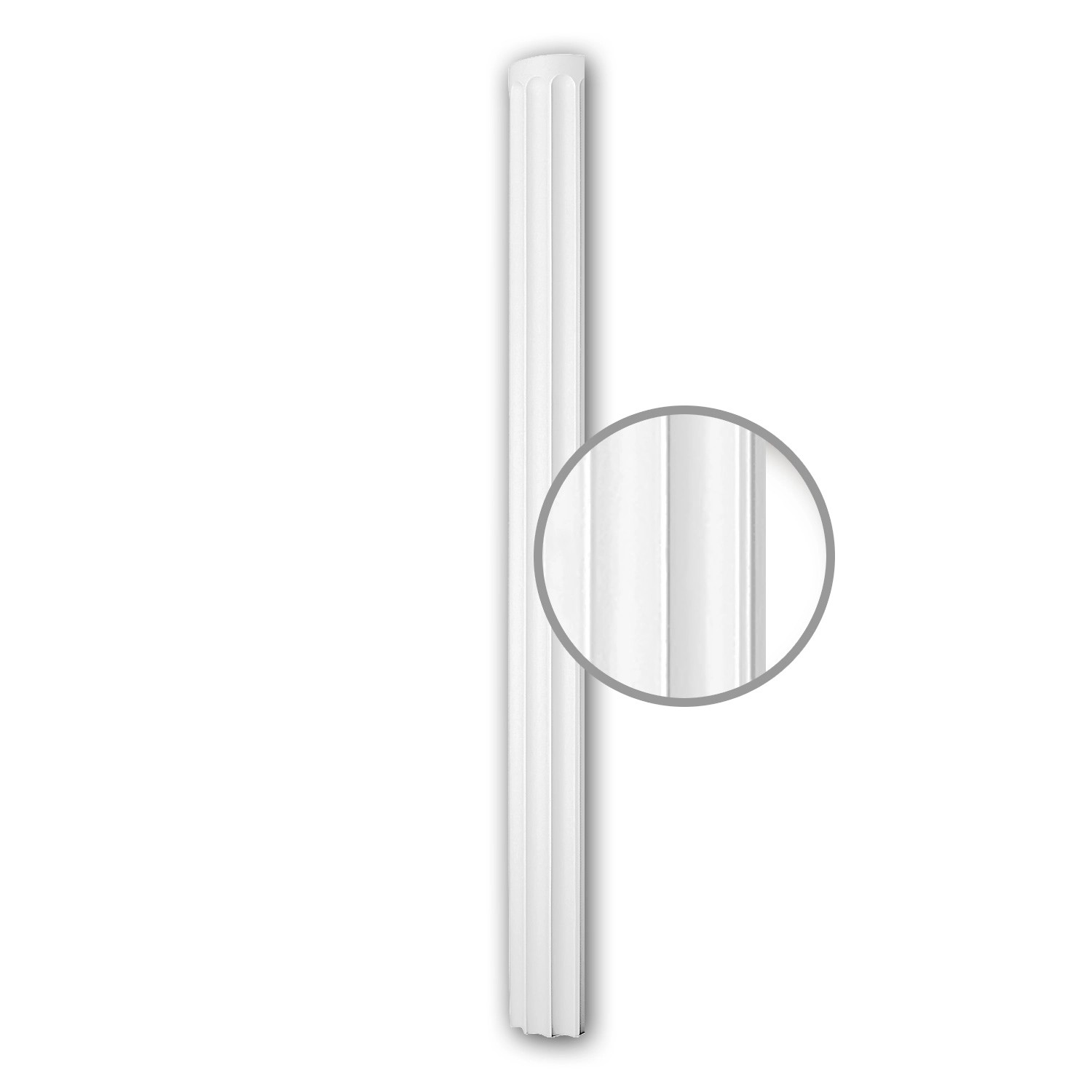 PROFHOME 116010 Halbsäulen Schaft Säule Zierelement Stuckdekor 25,1 cm x 230 cm x 12,6 cm Weiß