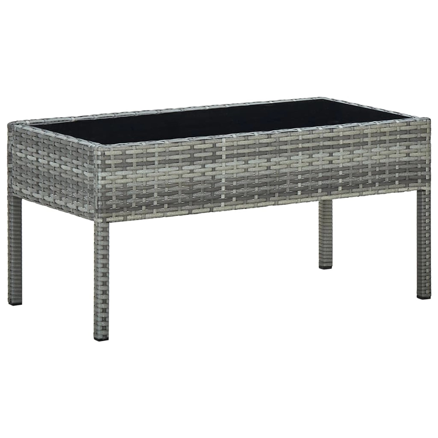 vidaXL Gartentisch Grau 75x40x37 cm Poly Rattan 45905 günstig online kaufen