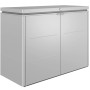 Biohort HighBoard 160 Gartenbox in Silber-Metallic: Wetterfeste Universalbox mit Flügeltüren und abschließbarem Schloss.