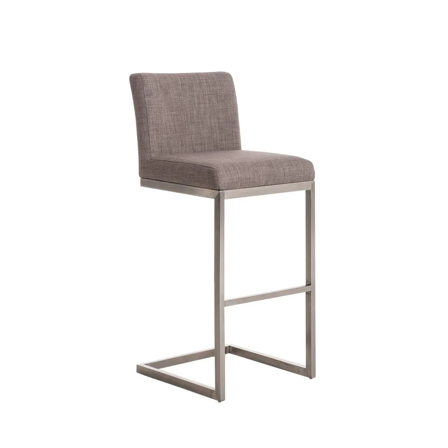 DELUKE Barhocker COBAS Stoff Grau 42x48x104cm Barstuhl Mit Lehne Tresenhocker Tresenstuhl