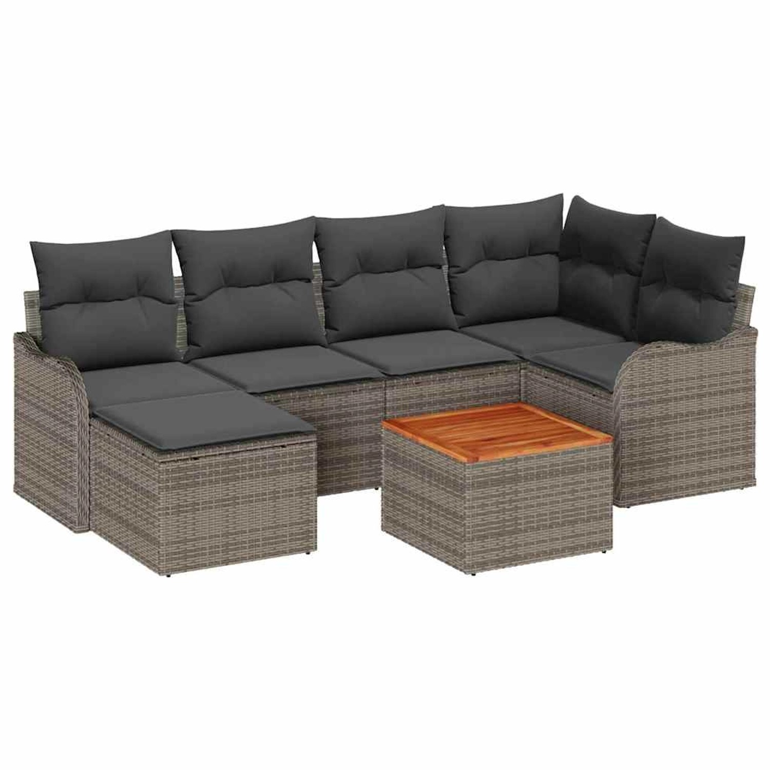 vidaXL Garten-Sofa-Set 7-Tlg Grau 3356144 günstig online kaufen