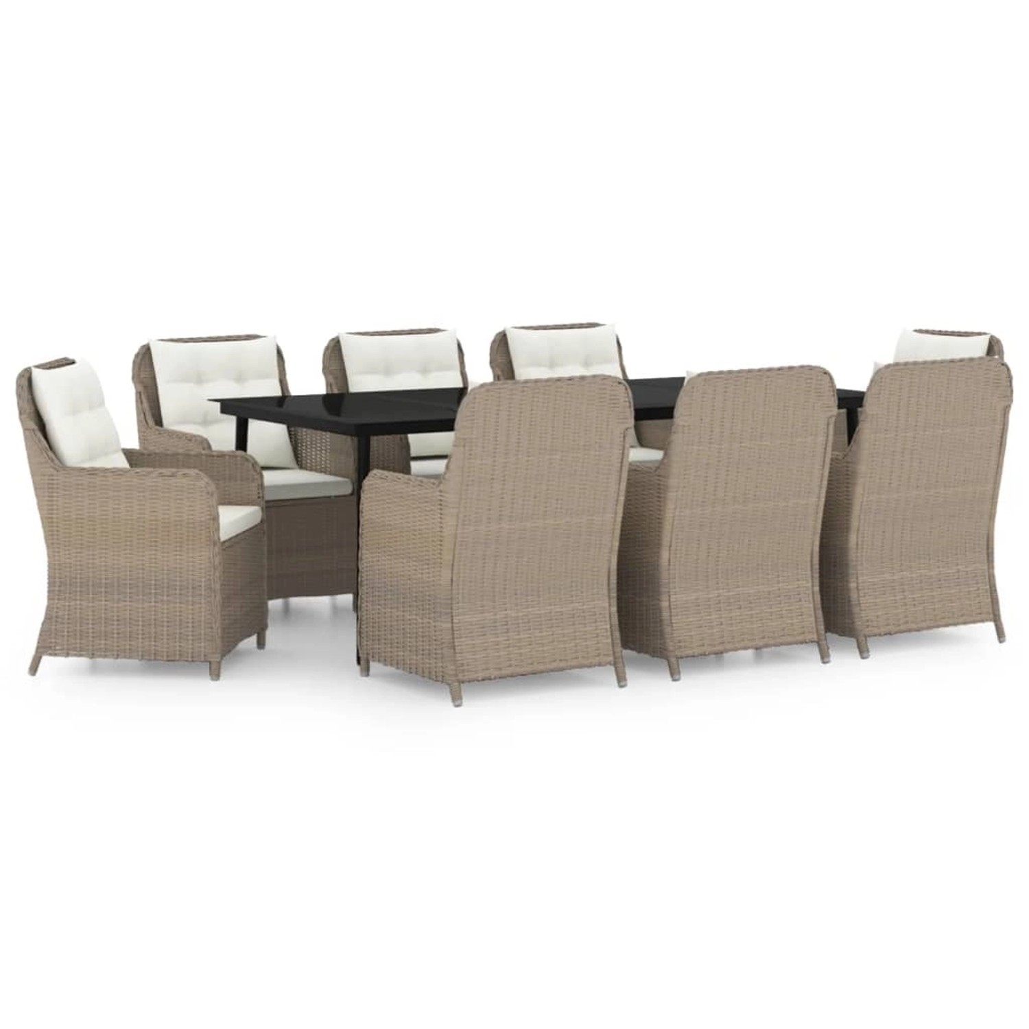 vidaXL 9-Tlg Garten-Essgruppe Braun 3099570