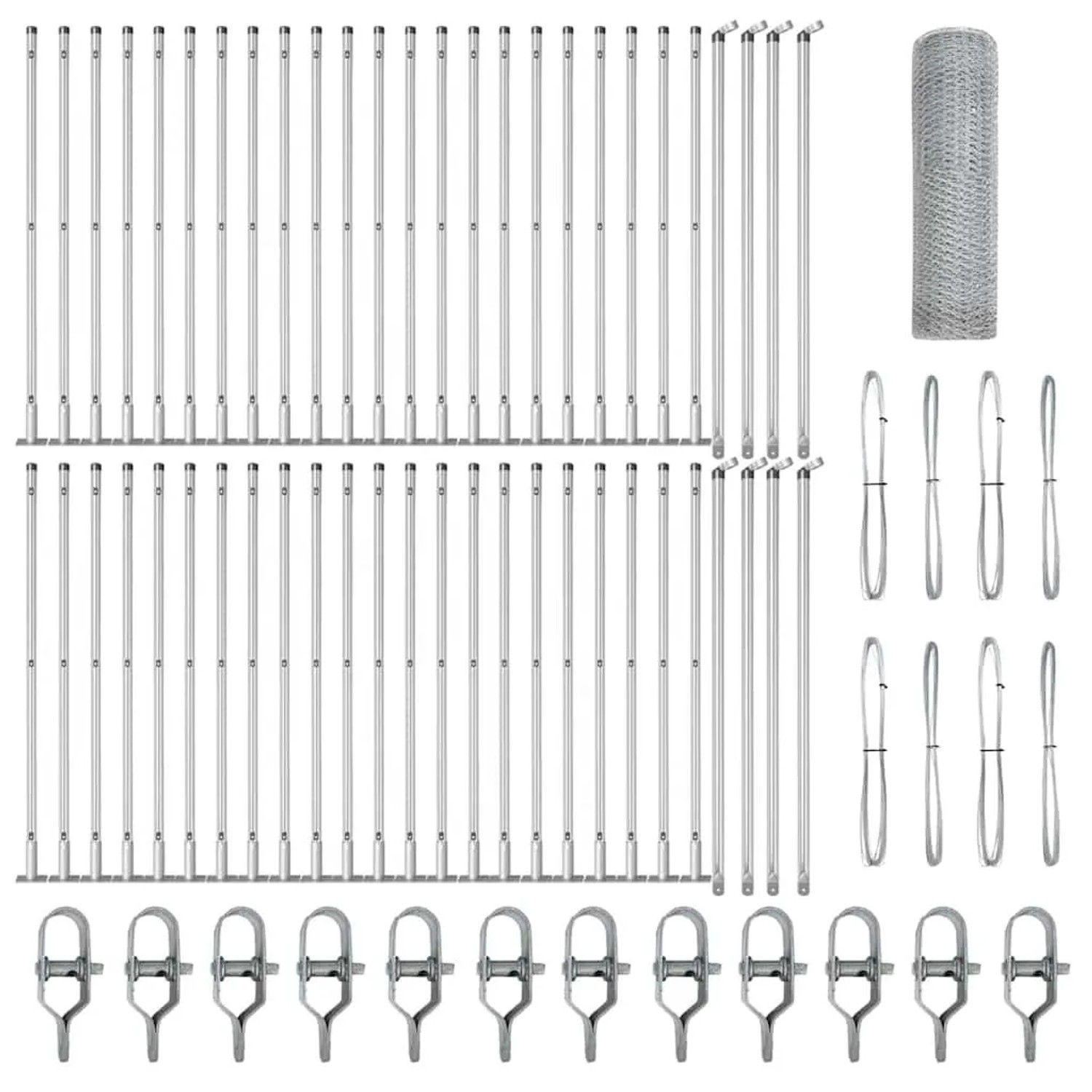 vidaXL Zaunpfosten Silber 100 x 1 m 13 mm Maschenweite Stahl 3353870 günstig online kaufen