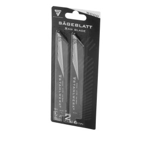 STAHLWERK Holz-Sägeblatt 2er Set, 150mm, für Sägen mit 1/2 Zoll Aufnahme. Ideal für präzise Holzschnitte.