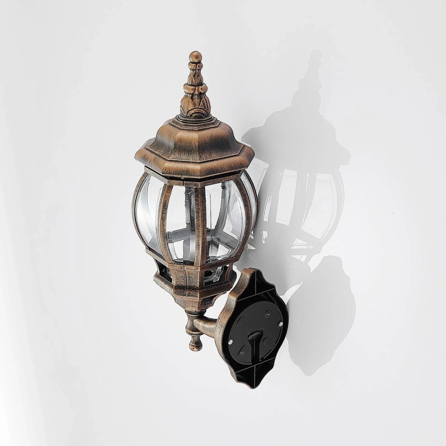 Lindby Wandleuchte Außen Nadesha 9949036 Spritzwassergeschützt Retro Vintage Antik in Gold Messing 1-flammig E27_9