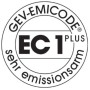 Emissionsarmes Siegel "GEV-EMICODE EC1 PLUS" für Uzin Klebstoff.
