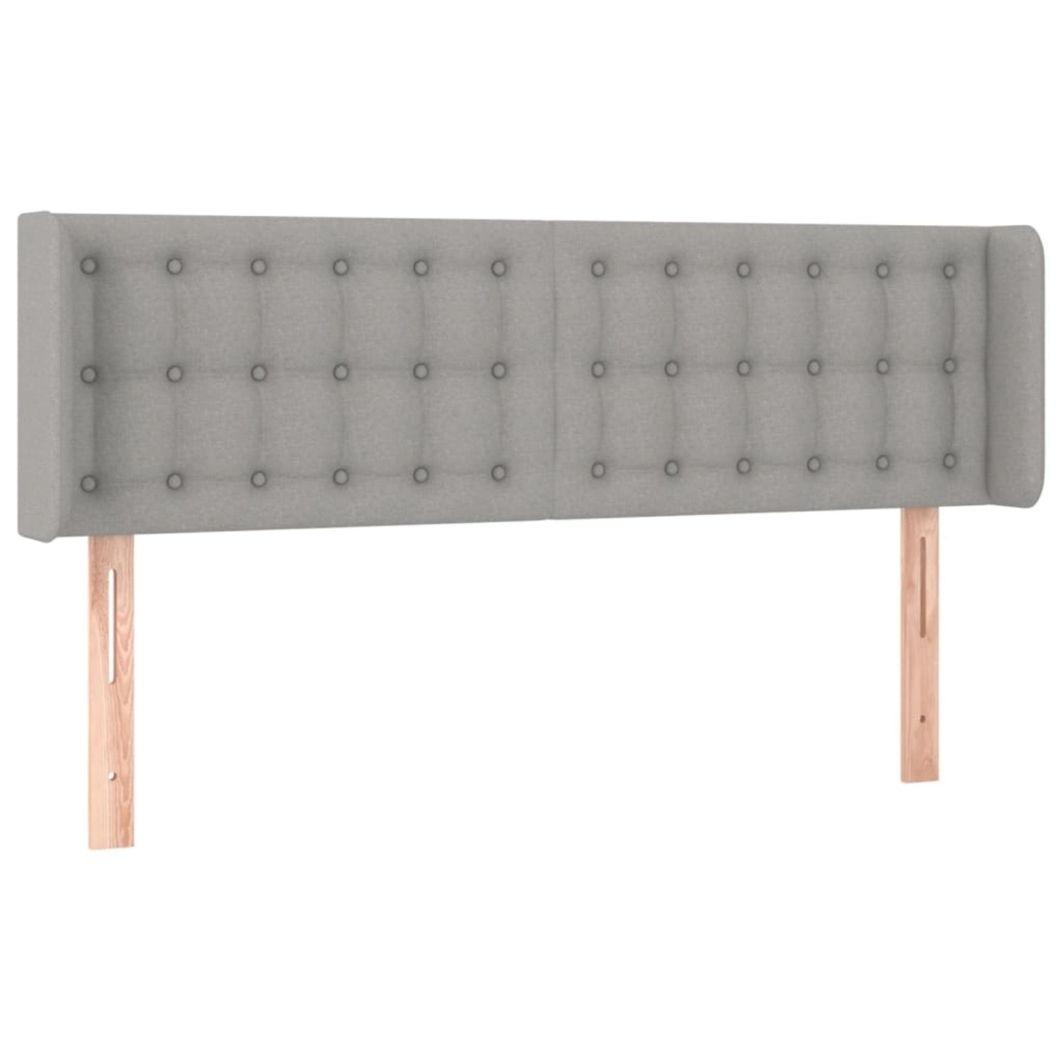 vidaXL LED Kopfteil Hellgrau 147x16x78/88 cm Stoff 3123668