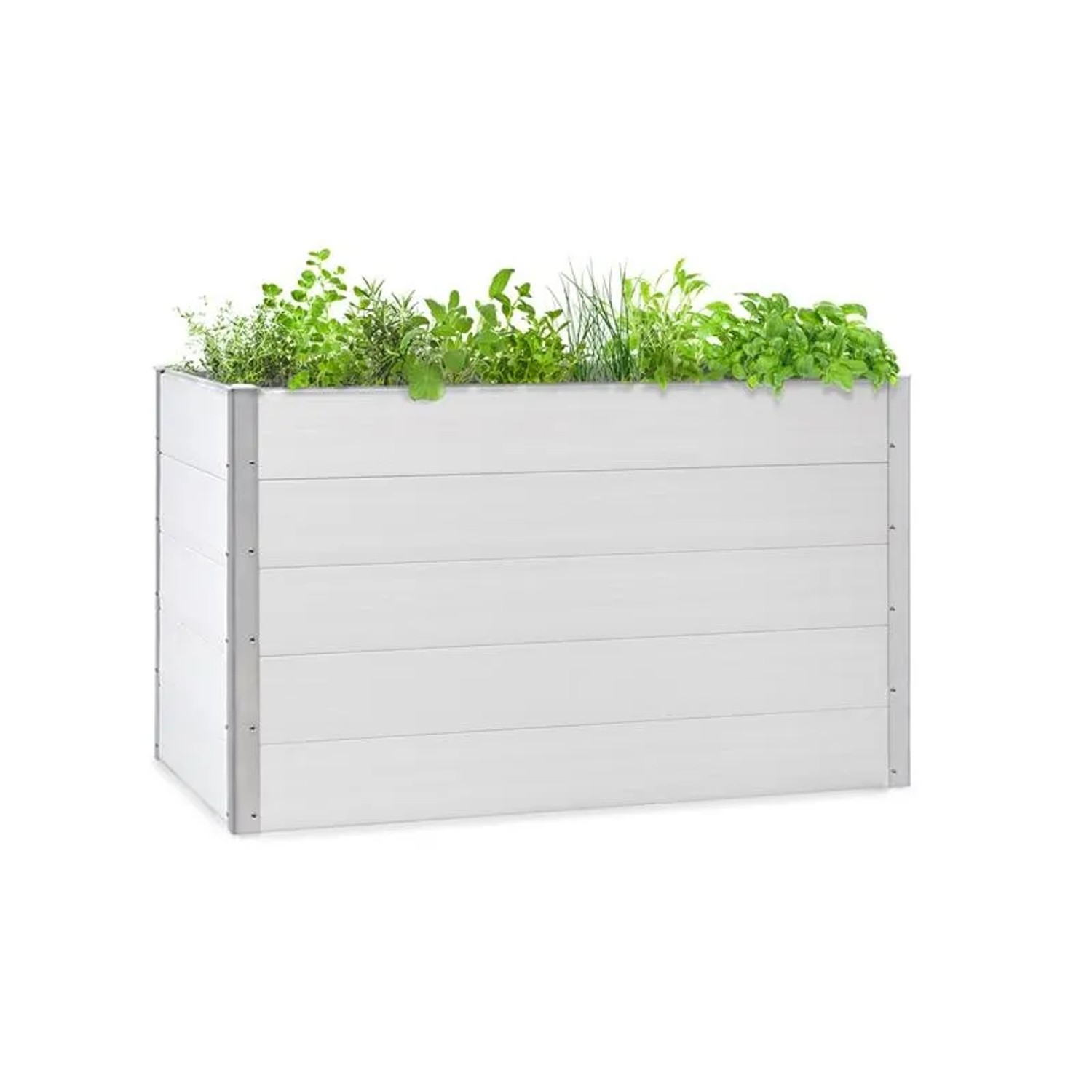 Blumfeldt Nova Grow Gartenbeet Hochbeet 150x91x100 cm WPC Holzoptik Rechteckig Weiß