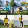 Gelber SCANDIC NATURE Pioneer 55L Rucksack, wasserdicht mit Roll Top, für Outdoor, Wandern, Reisen, Radfahren & Wassersport.