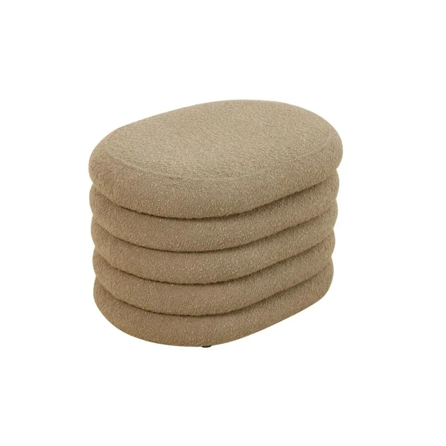 Svita Blossom S Hocker Mit Stauraum Sitzhocker Ottomane Boucle-Polster Hellbraun