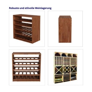Modulares Weinregal Vincellar Mod aus Kiefernholz, geölt, für 30 Flaschen.