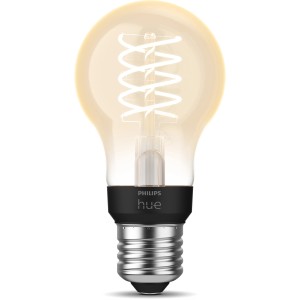 Philips Hue LED-Lampe E27 Filament, warmweißes Licht, dimmbar.