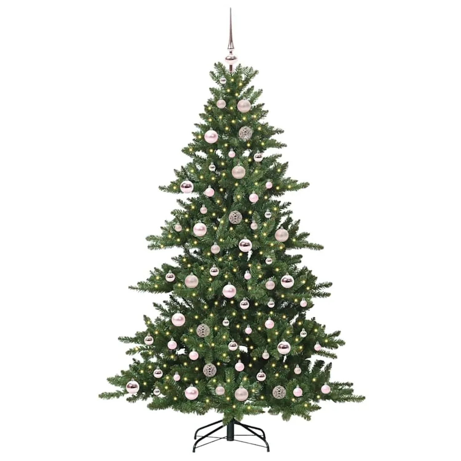 vidaXL Künstlicher Klappbarer Weihnachtsbaum mit 300 LEDs 180 cm PVC 3397668