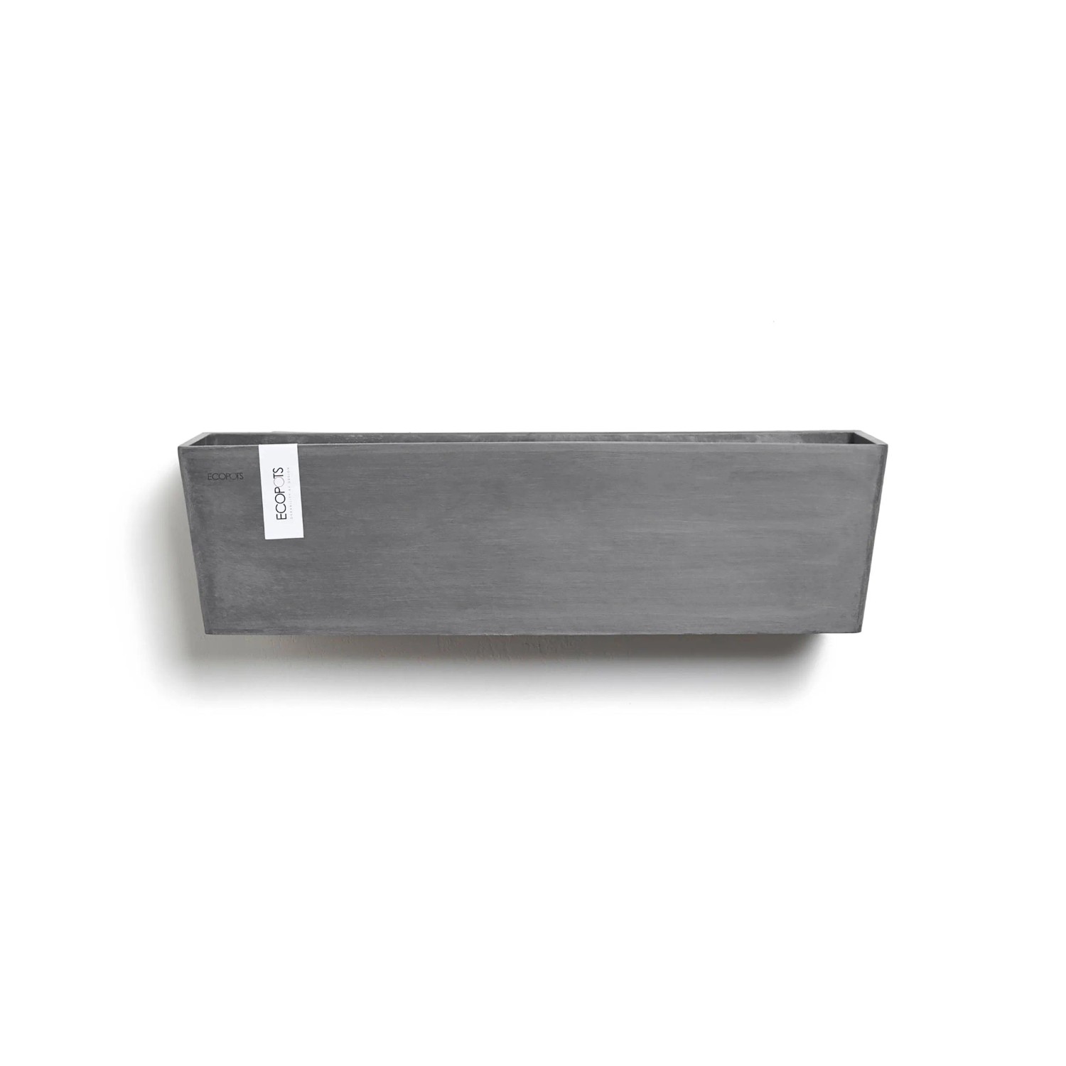 Ecopots Manhattan Wall L Hängetopf, grau, 55x15cm. Wandmontierter Pflanztopf für Innen- und Außenbereiche.