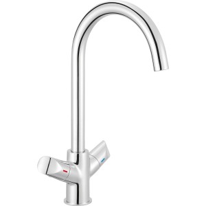 baliv Küchenarmatur KI-1280 Chrom, Zweigriffarmatur mit hohem, schwenkbarem Auslauf.