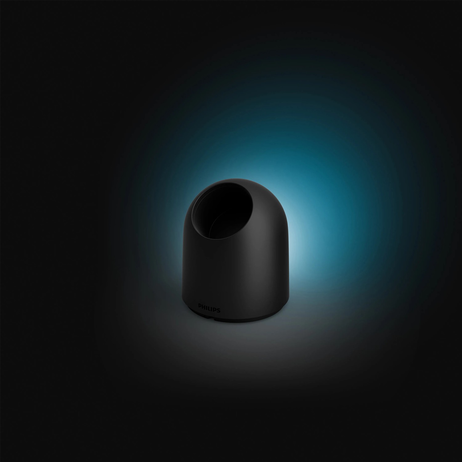 Schwarzer Philips Hue Secure Standfuß (88x70mm) für Kameraüberwachung.