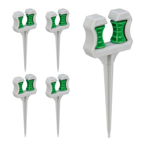 Relaxdays Schlauchführung ABS Kunststoff Grau Grün 5er Set 26 x 10 x 3,5 cm 80 g