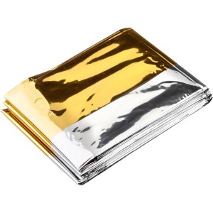 Gold-silberne Rettungsdecke, 160x210 cm, gefaltet. Pannenhilfe & Erste Hilfe Ausrüstung.