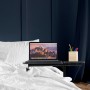 Relaxdays Laptoptisch MDF Schwarz Höhenverstellbar Rollbar Neigbar 61 cm x 40 cm x 65 cm bis 85 cm 4,5 kg_5