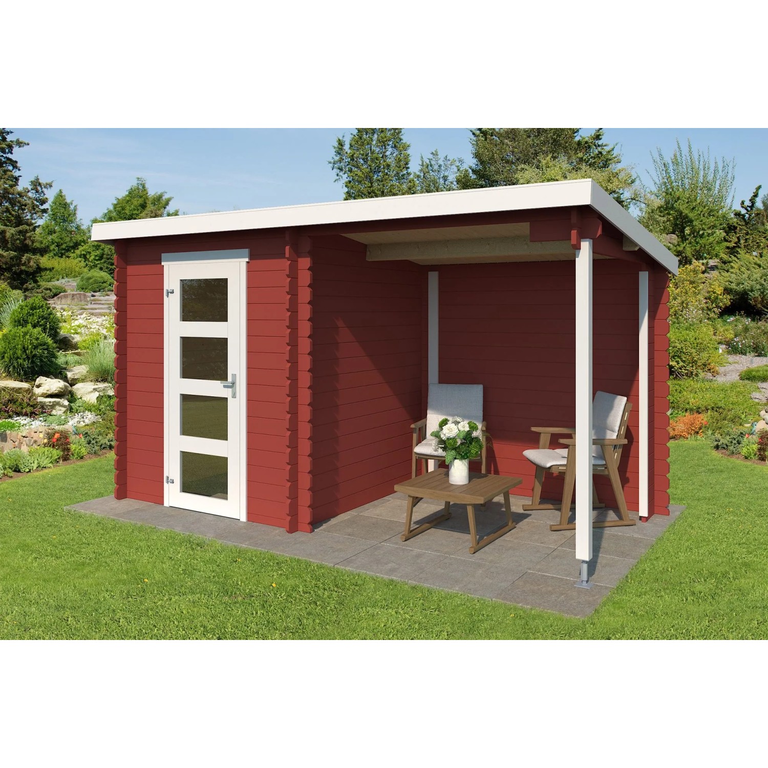 Lasita Gartenhaus Jelle Plus 370 cm x 175 cm Schwedenrot