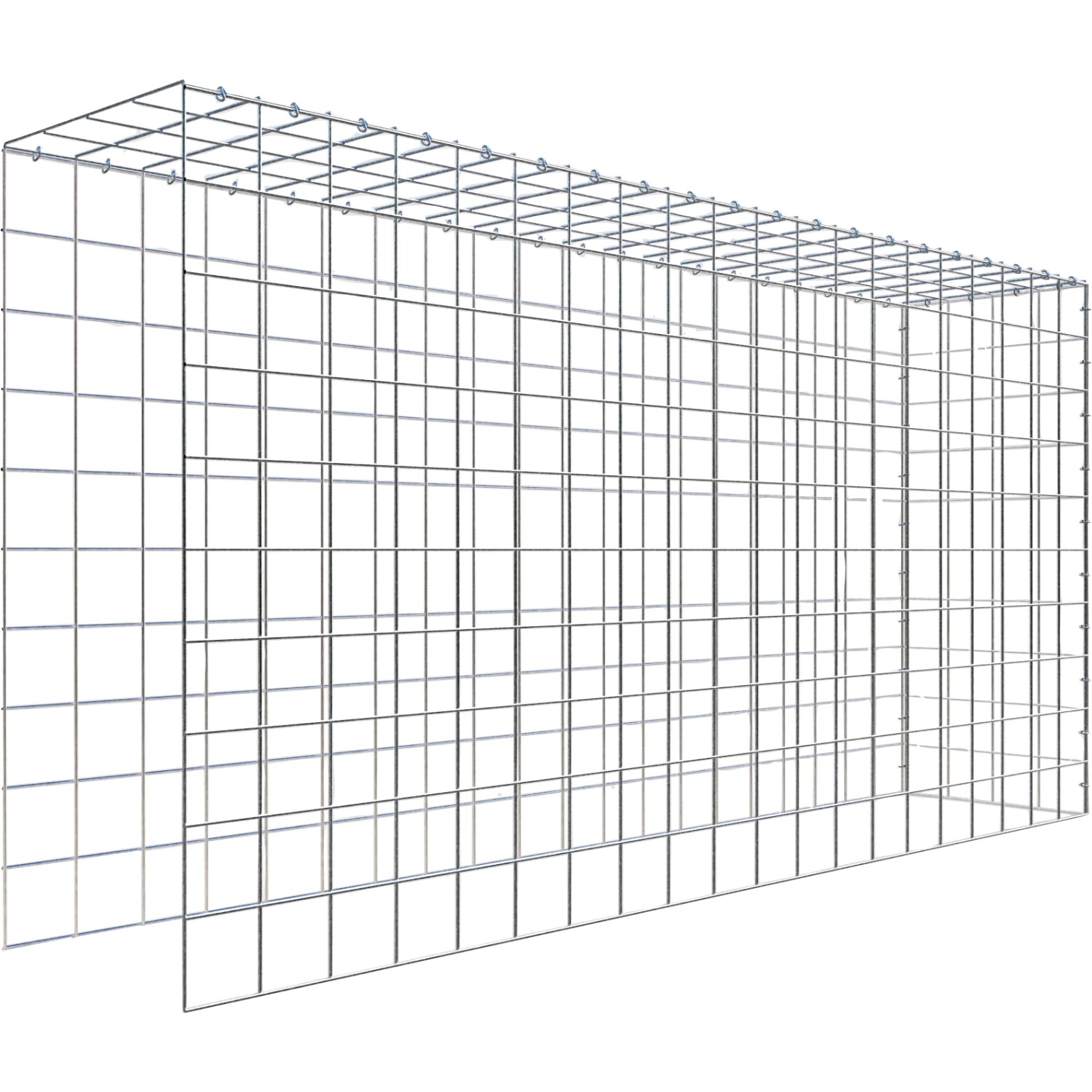 Gabiona C-Ring-Gabione-Anbaukorb Typ 4 100 x 200 x 40 cm Maschenw 10 x 10 cm