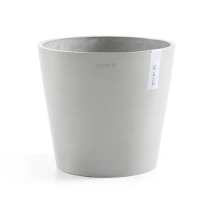 Ecopots Amsterdam Pflanztopf, weißgrau, 40x35 cm, für Innen- & Außenbereich.