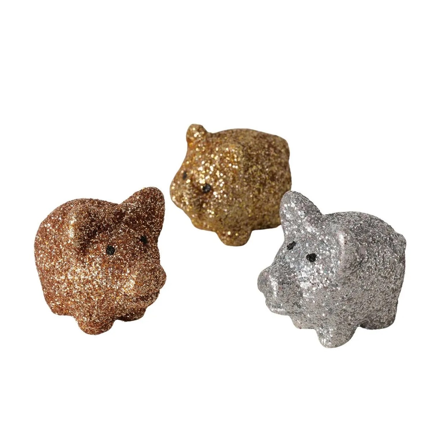 Boltze Deko-Figur Piggy Schwein 3 cm x 4 cm Mehrfarbig 3-fach Sortiert