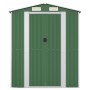 Grüner vidaXL Geräteschuppen aus verzinktem Stahl, Gartenhaus mit Doppeltür.