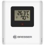 Bresser MeteoCast Pico Wetterstation in Schwarz mit Temperatur- und Luftfeuchtigkeitsanzeige.