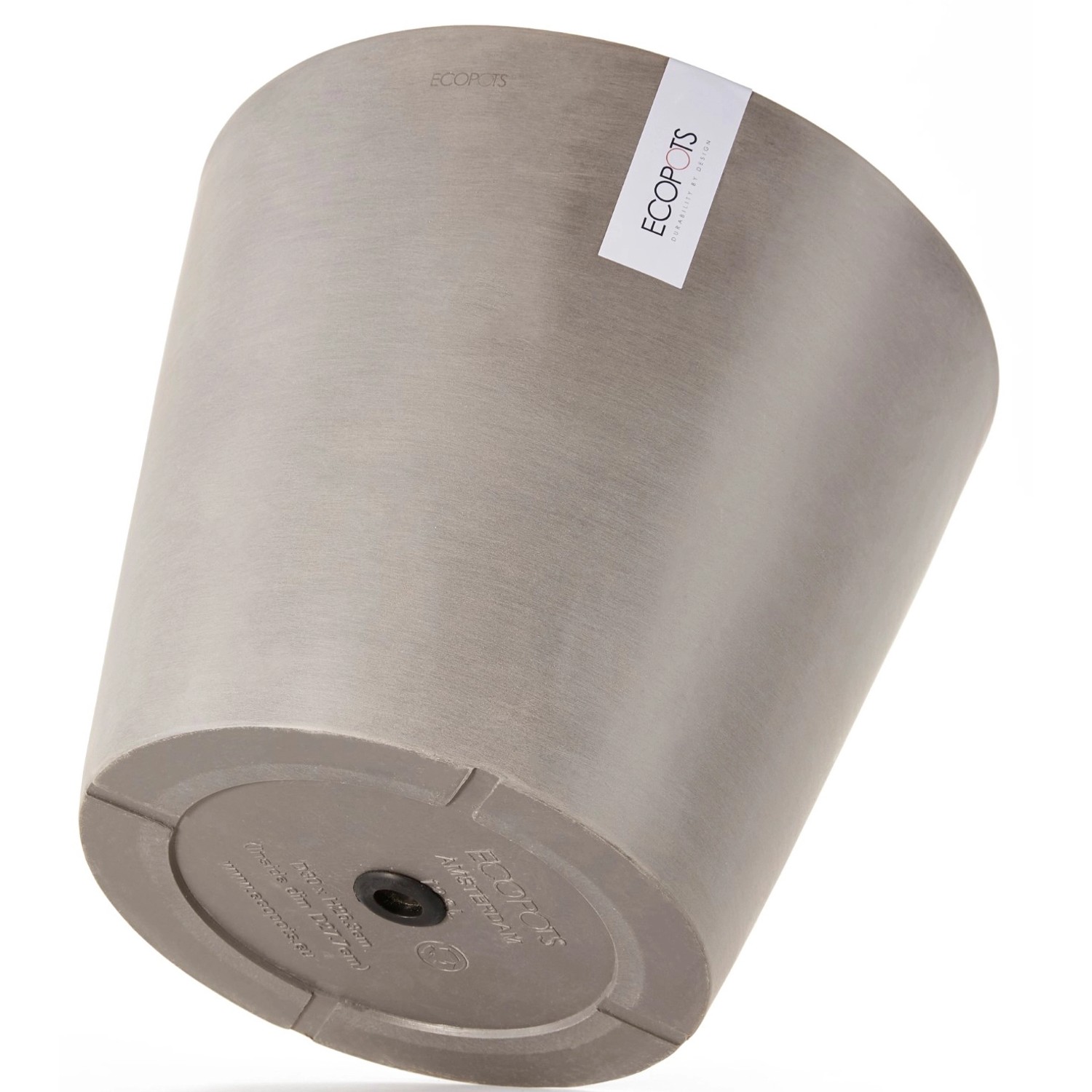 Ecopots Pflanztopf Amsterdam, braungrau, 40 cm, frostsicher und UV-beständig.