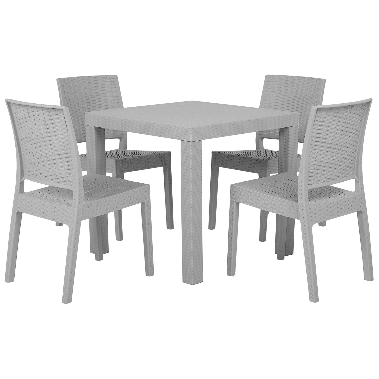 Beliani Gartentisch Set FOSSANO Hellgrau 80x80x89 günstig online kaufen