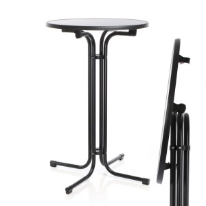 Toboli Klappbarer Bistrotisch Schwarz Ø 80 Cm Stehtisch Bartisch Partytisch Rund